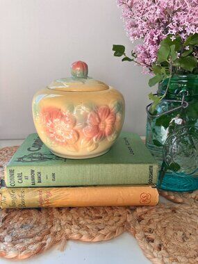 Vintage 1940 Hull Pottery Sun Glow Grease Jar #53 | Collectible USA Pottery